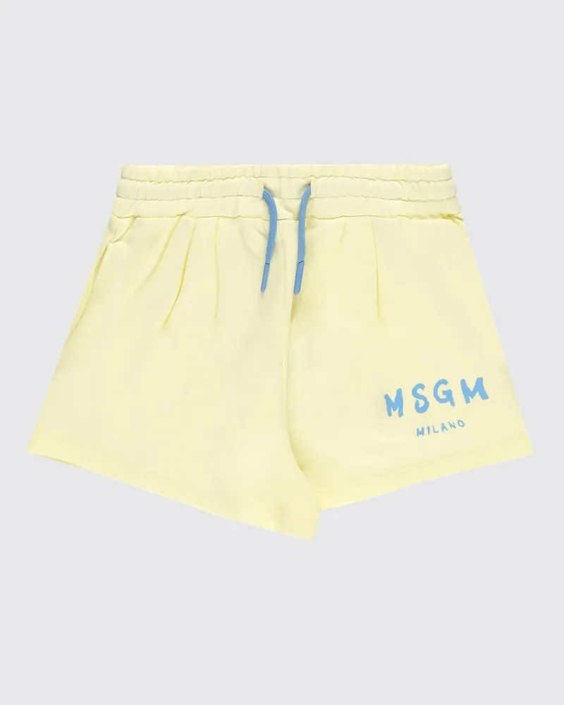 MSGM Jogging-Shorts für Jungen aus Baumwolle mit elastischem Bund Gelb