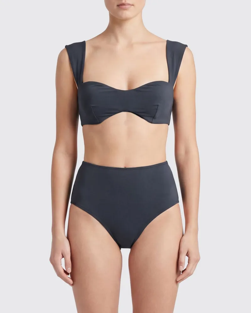 Magda Butrym Bikini-Oberteil aus Stretch-Polyamid Grau