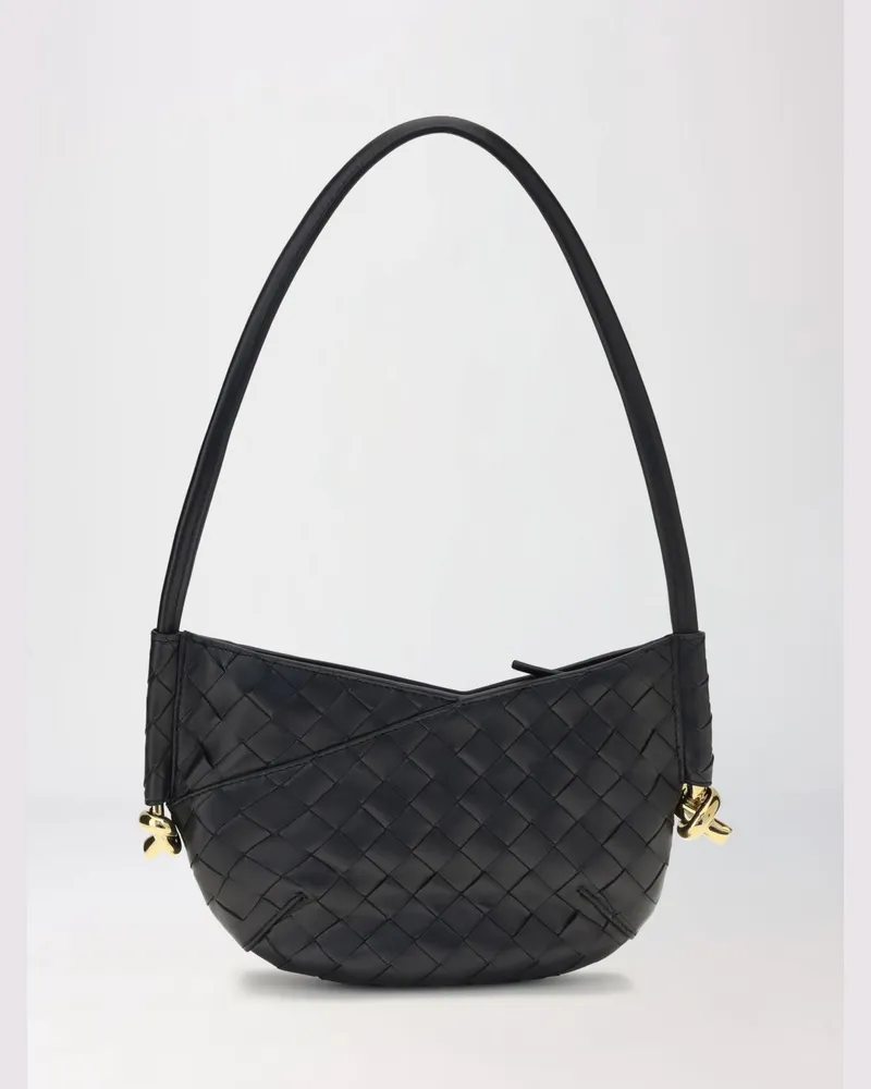 Bottega Veneta Solstice Tasche aus geflochtenem Nappaleder Navy