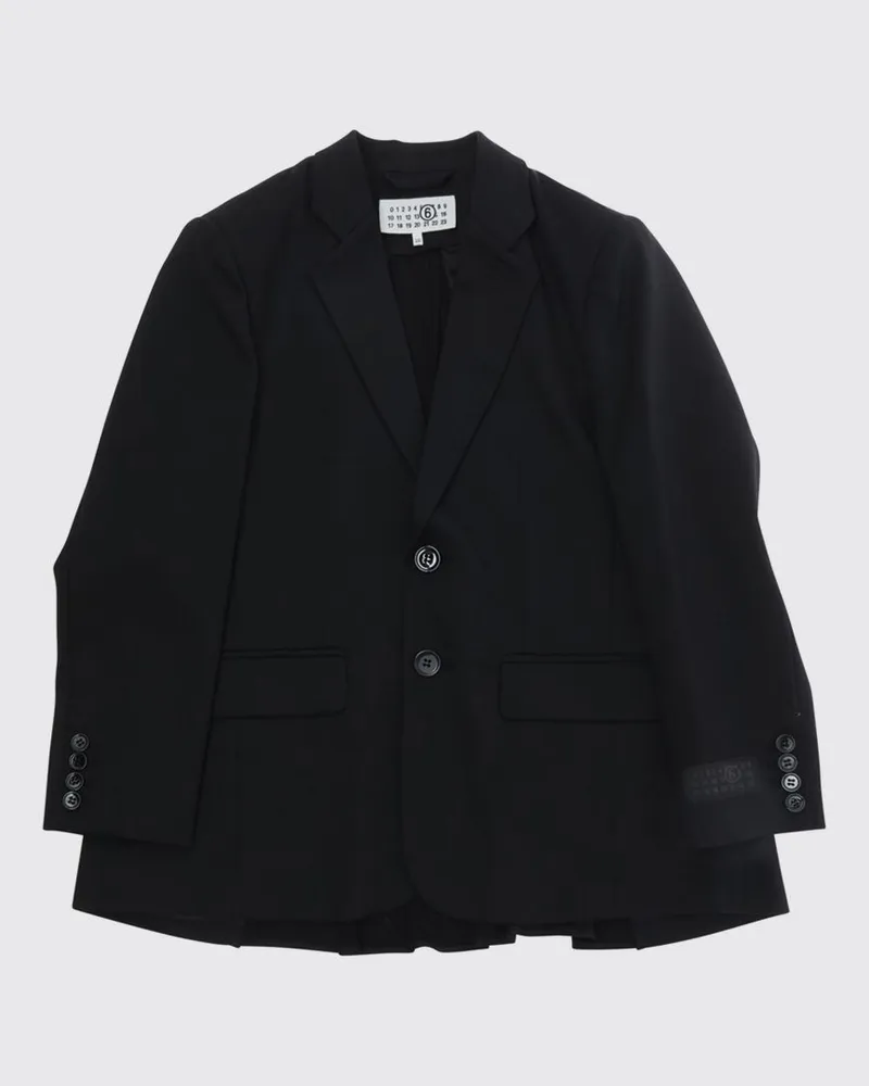 Maison Margiela Einreihiger Wollmischmantel für Jungen von mit Revers Schwarz
