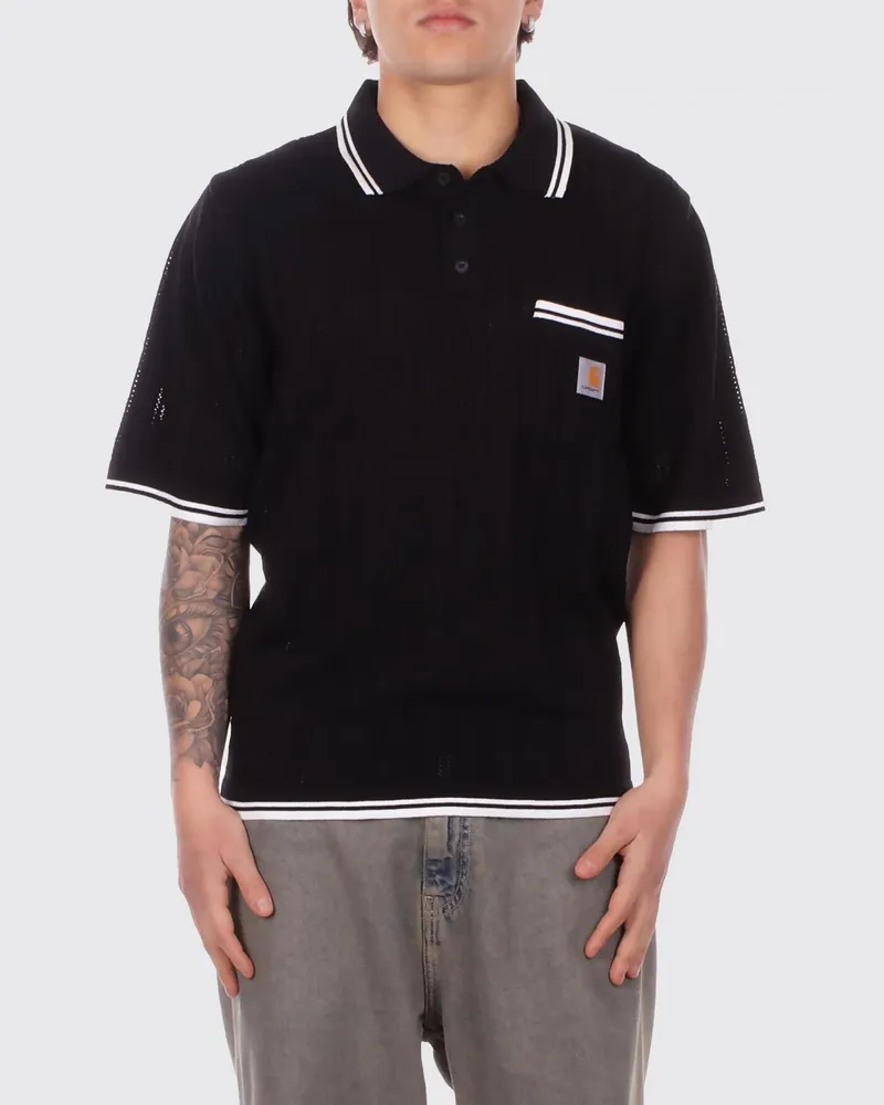 Carhartt WIP Baumwoll-Polohemd Schwarz