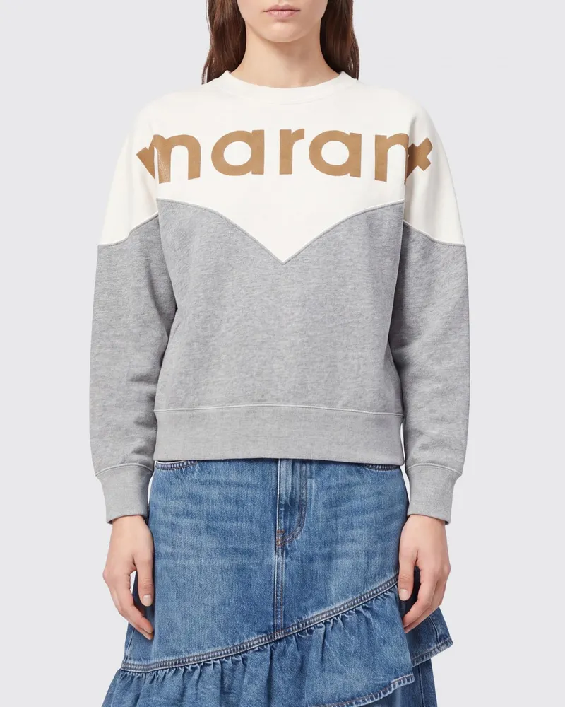 Étoile Isabel Marant Relaxed Fit Baumwoll-Sweatshirt mit Rundhalsausschnitt und Logo Weiß
