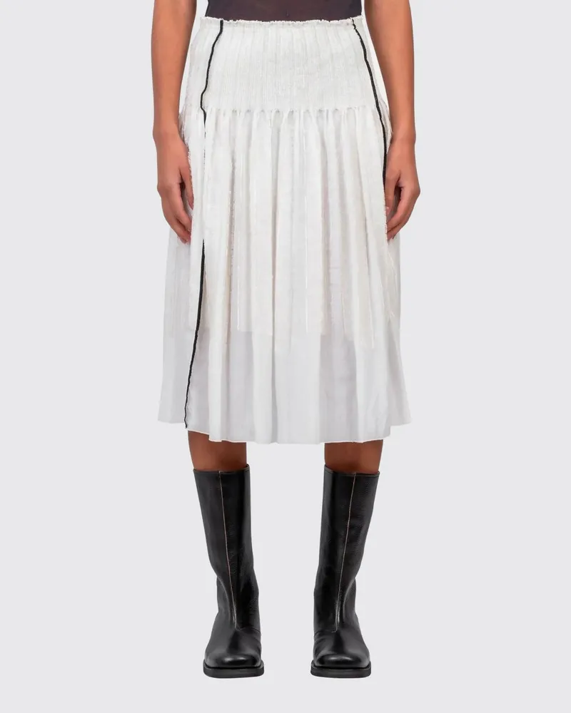 Paloma Wool Plissierter Midi-Rock mit hoher Taille aus nachhaltiger Viskose Weiß