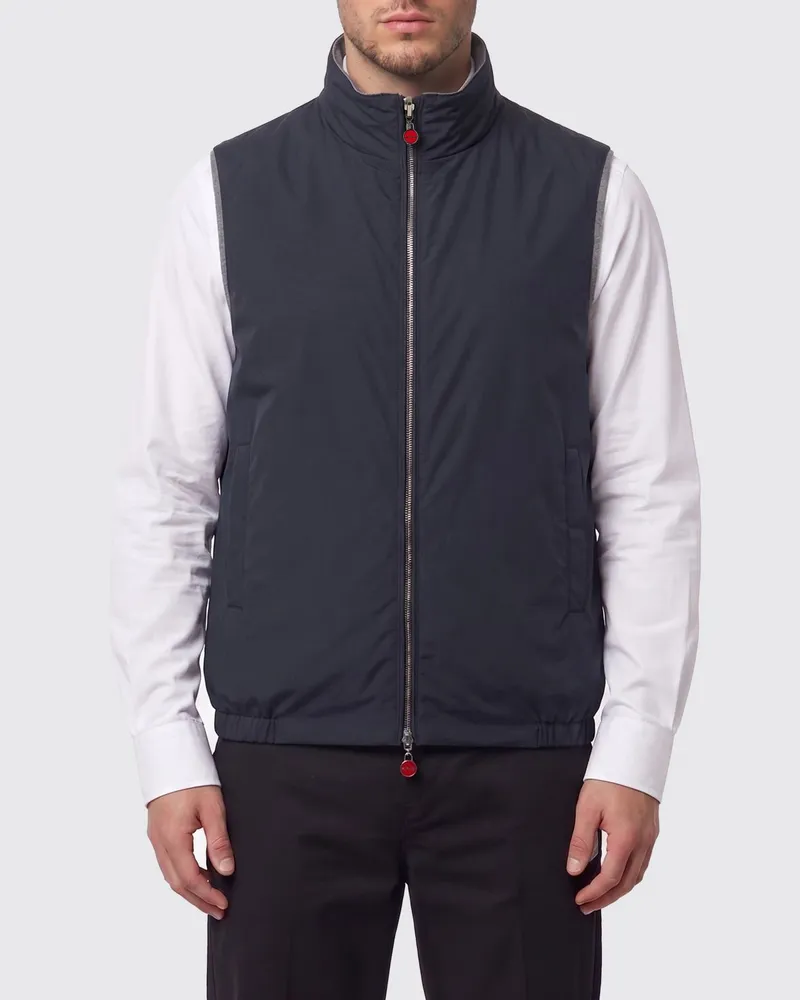 Kiton Reversible Nylonweste Blau