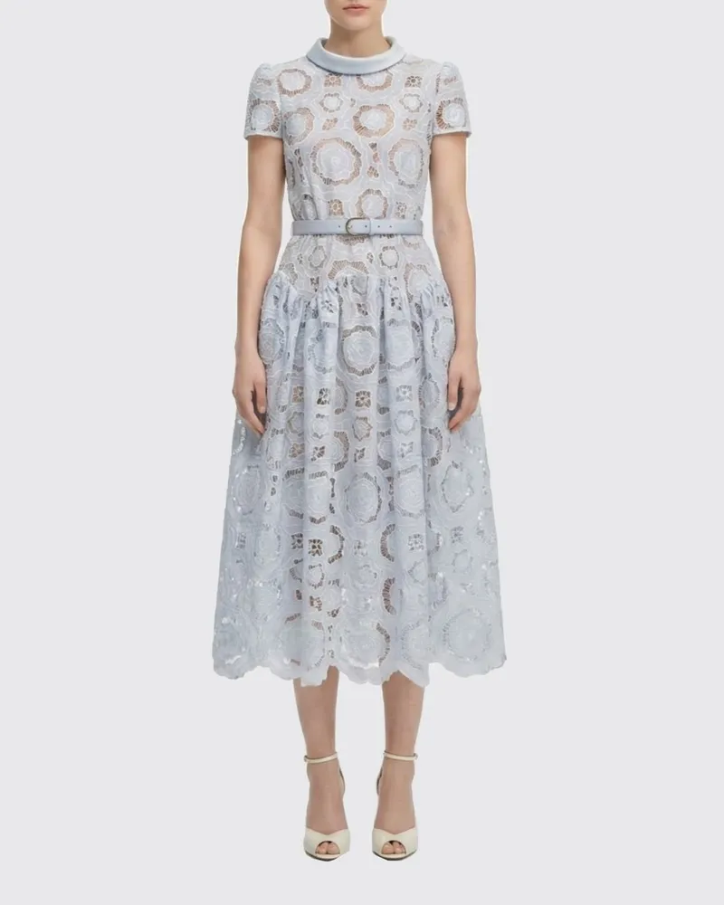 Self-Portrait Kleid damen Hellblau