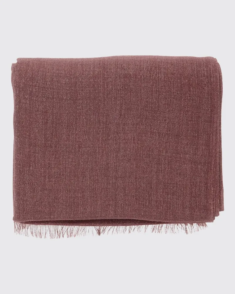 Brunello Cucinelli Schal aus Kaschmir-Seiden-Mischung mit Fransenrändern Pink