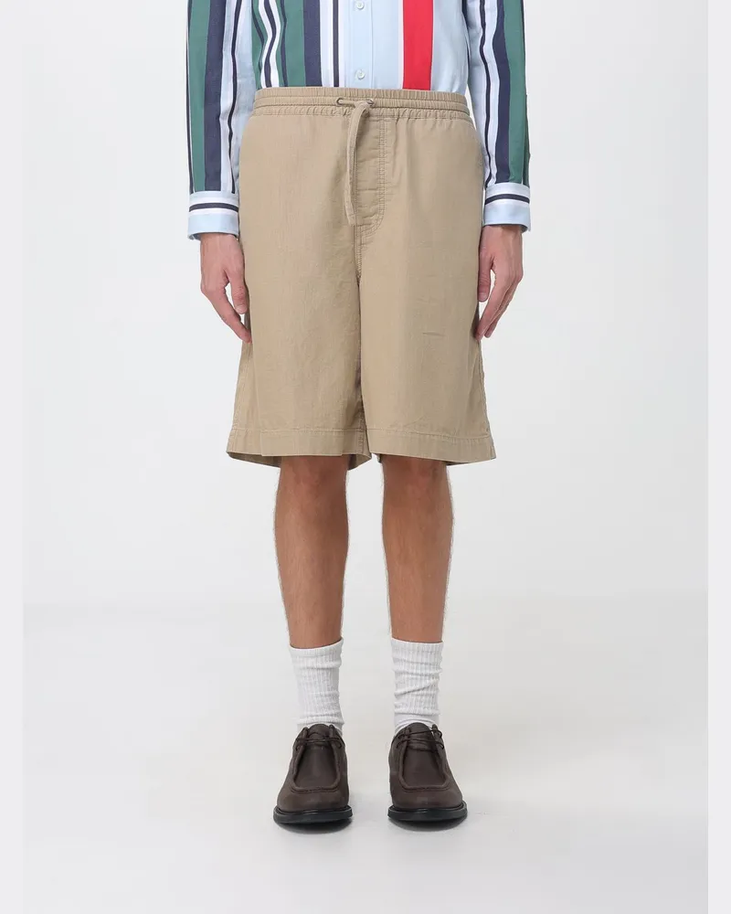 Loewe Knielange Jogging-Shorts aus Baumwoll-Denim mit Kordelzug und gesticktem Logo Ecru