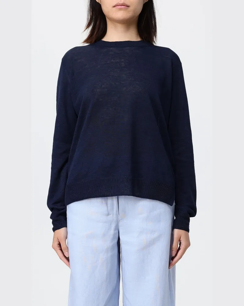 Max Mara Max Mara Leinen-Rundhalspullover Blau