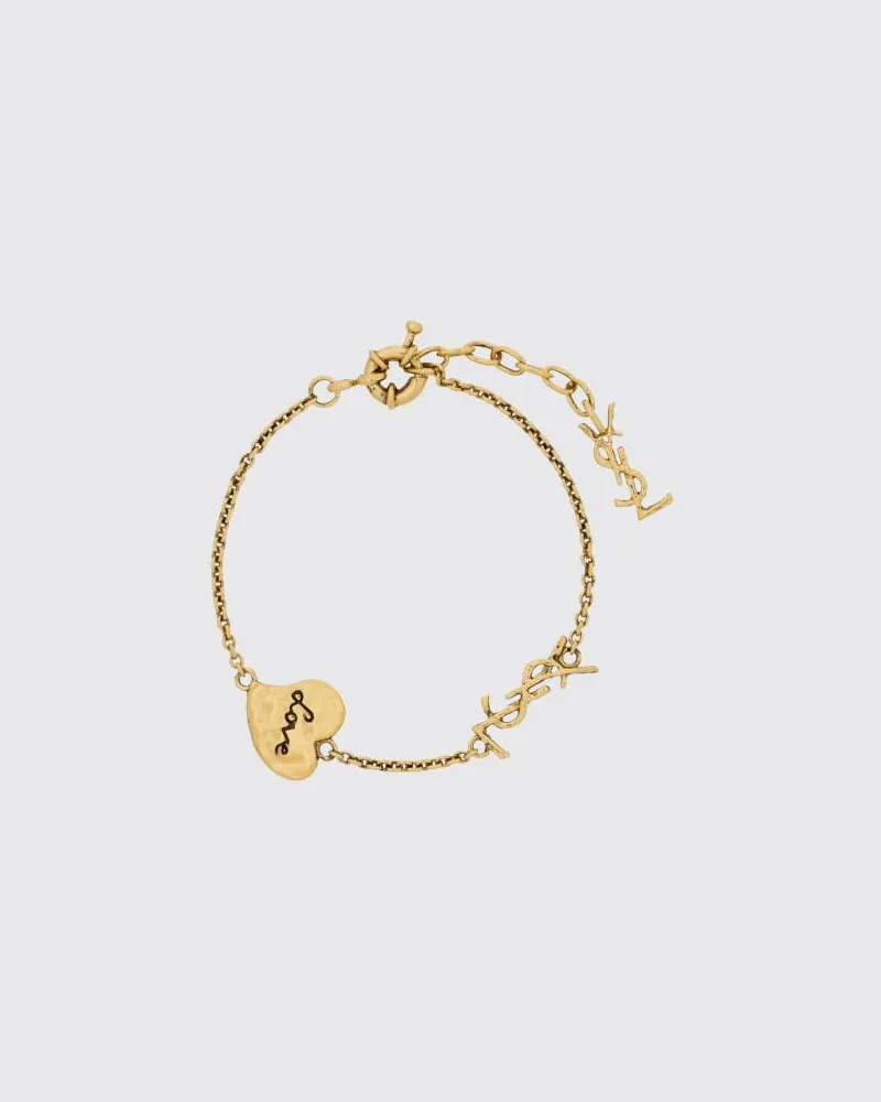Saint Laurent Cassandre Armband von aus Messing mit YSL-Monogramm und Herzen Gold