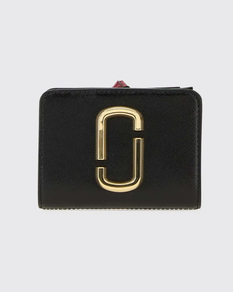Marc Jacobs The Snapshot Mini-Portemonnaie aus Leder mit Double-J-Logo Schwarz