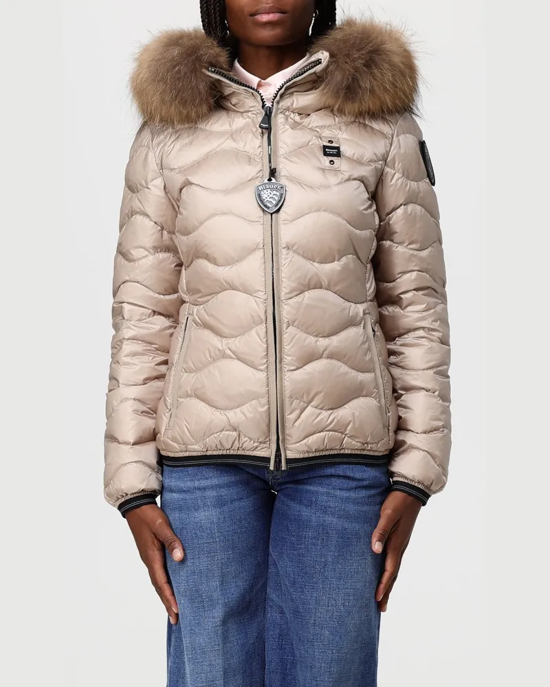 Blauer Jacke damen Beige
