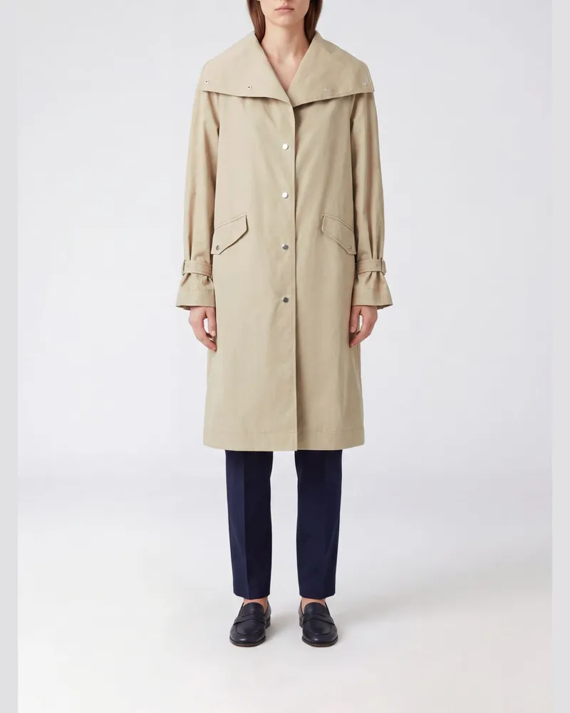 Totême Knielanger Trenchcoat aus Bio-Baumwolle in lockerer Passform Beige