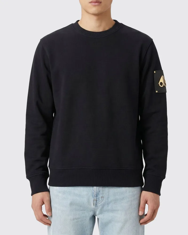 Moose Knuckles Baumwoll-Sweatshirt Schwarz