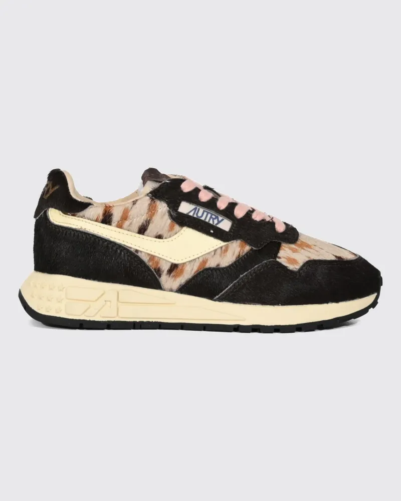AUTRY Reelwind Low-Top-Sneaker aus Veloursleder mit Animal-Print und gepolstertem Knöchel Bunt