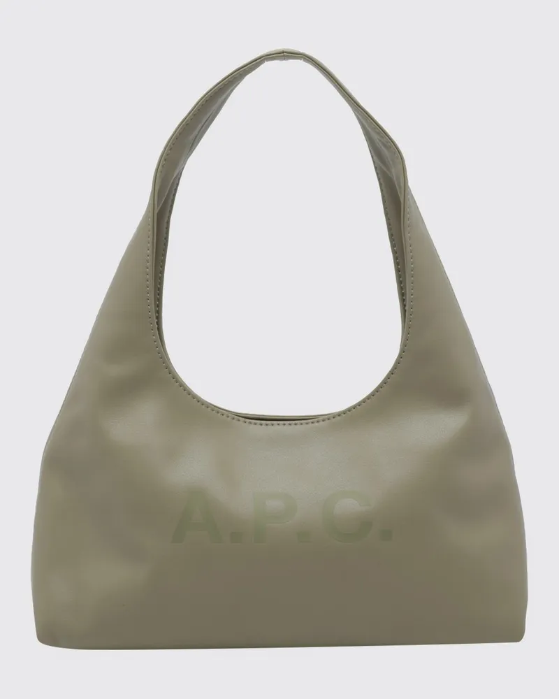 A.P.C. Ausgestellte Ninon Schultertasche aus Kunstleder mit Logo-Print Grün