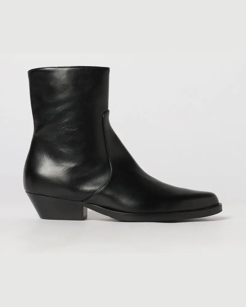 Anna F. Westernstiefel aus Glattleder mit mandelförmiger Spitze Schwarz