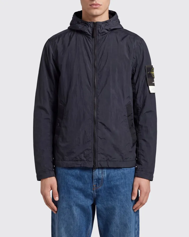 Stone Island Crinkle Reps NY Kapuzenjacke aus recyceltem Nylon Blau