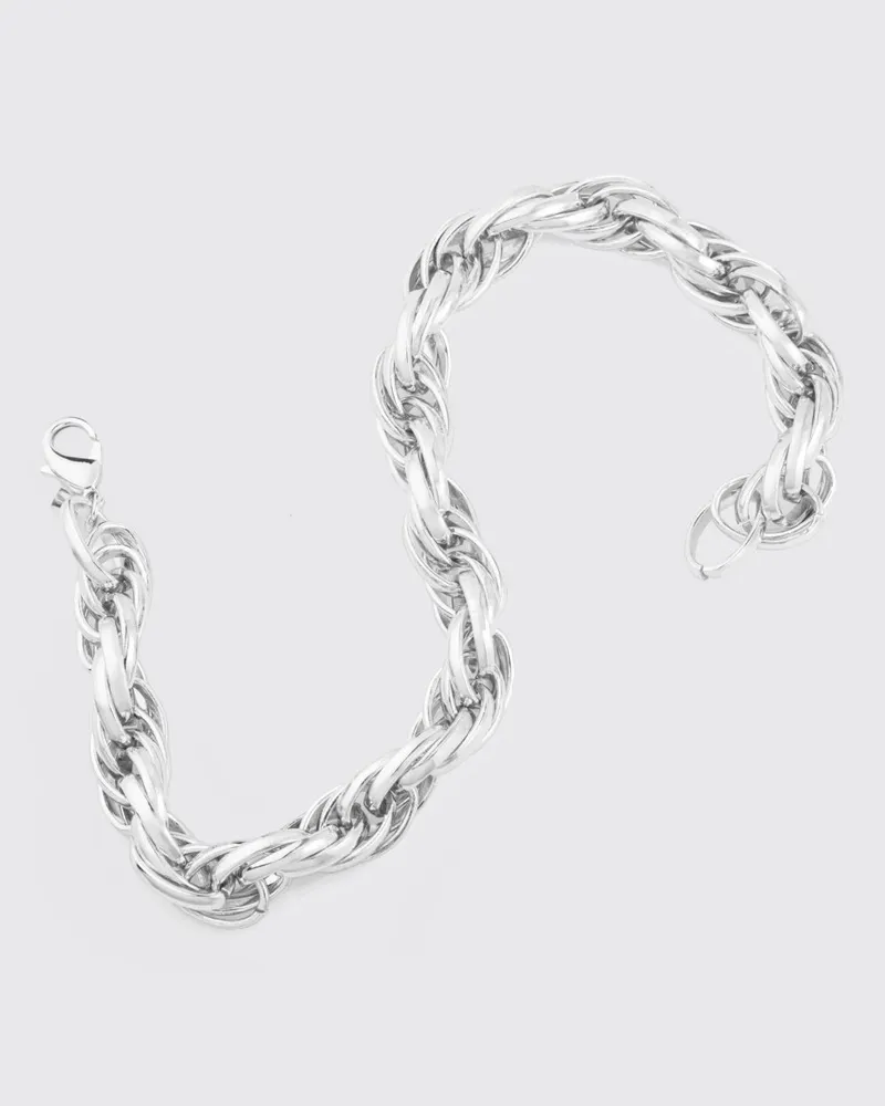 Federica Tosi Rose Halskette aus verchromter Bronze Silber