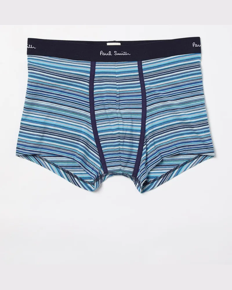 Paul Smith Boxer aus Stretch-Baumwolle mit mehrfarbigen Streifen Blau