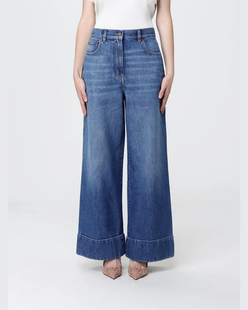 Valentino Garavani Weite Jeans aus Baumwolldenim Denim