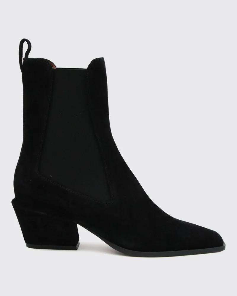 Paris Texas Bettina Western-Chelsea-Boots aus Veloursleder mit mittelhohem Absatz Schwarz