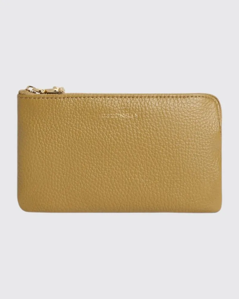 Coccinelle C-Me Softy Genarbtes Leder Pochette Grün