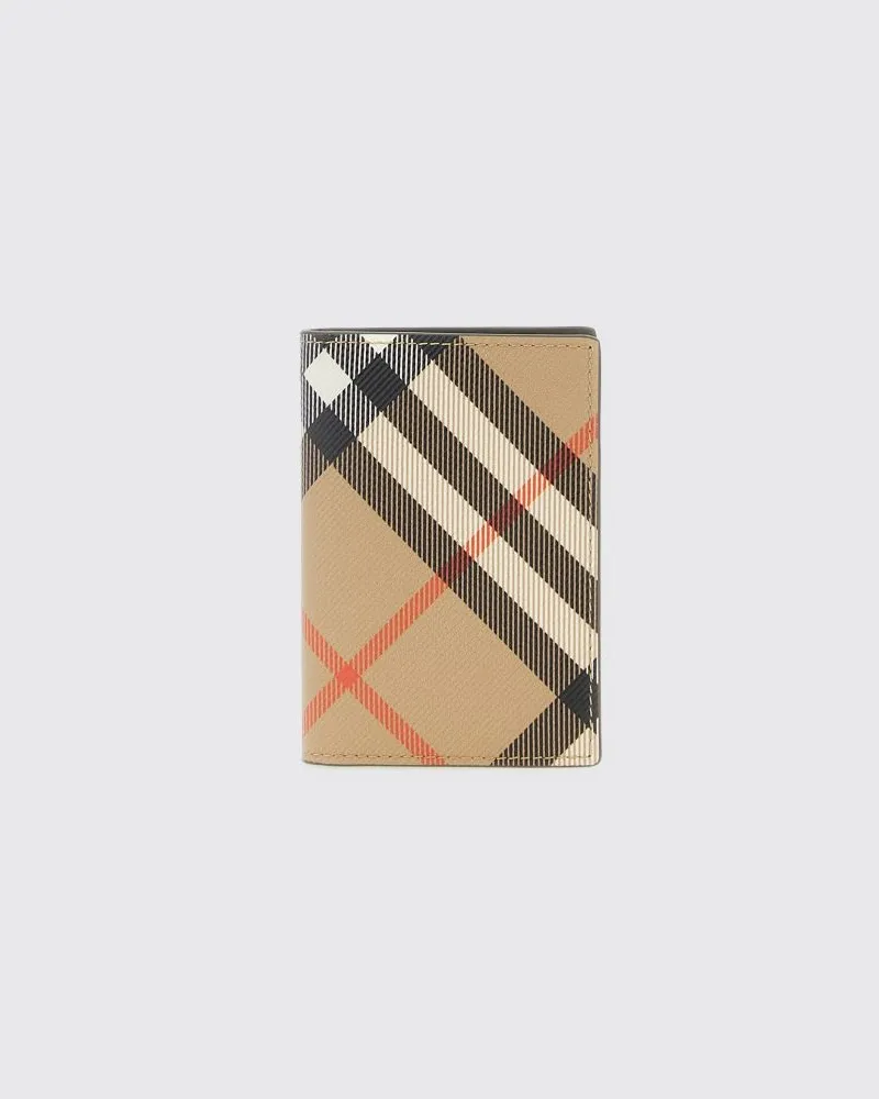 Burberry Bifold-Kartenetui aus beschichteter Baumwolle mit Vintage-Check-Muster Beige