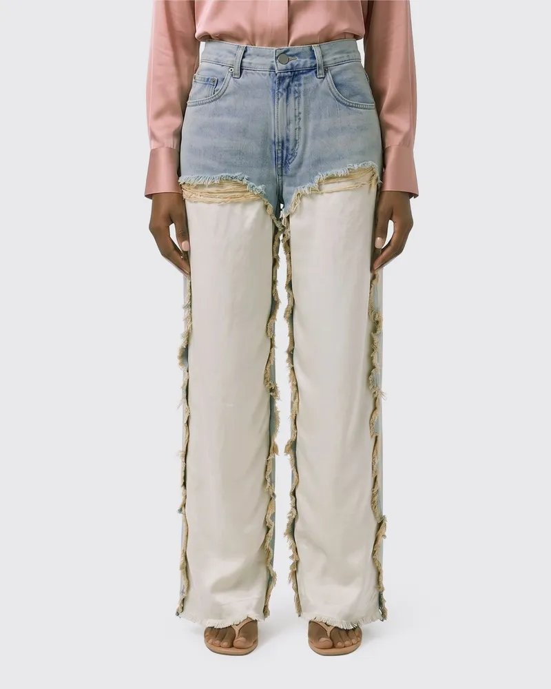 Haikure Bonnie Wide-Leg Jeans aus Satin-Denim Blau