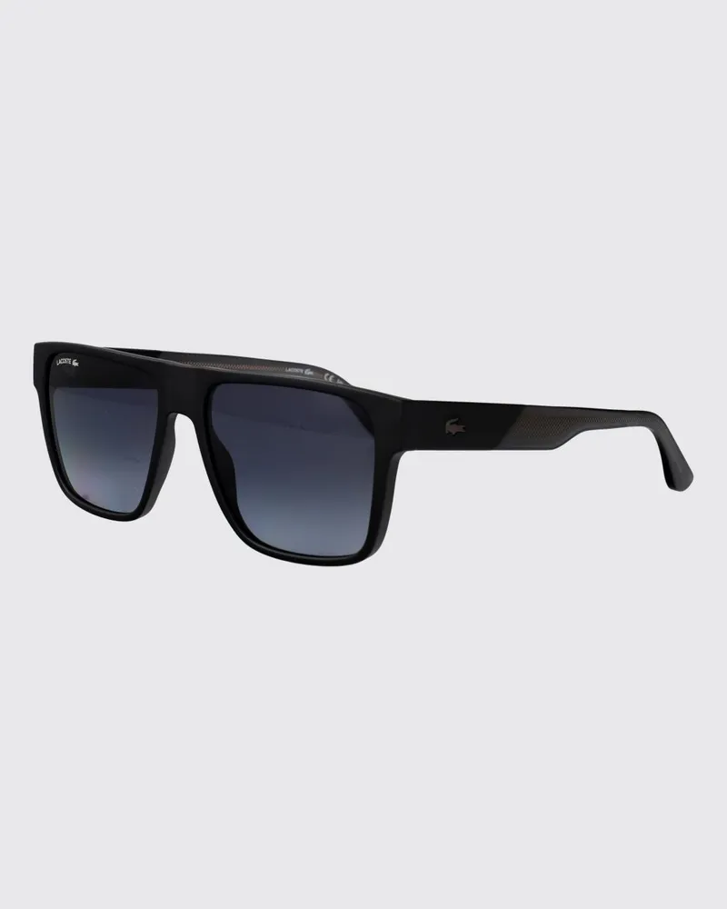 Lacoste Schwarze Acetat-Piloten-Sonnenbrille mit dunklen Gläsern Schwarz