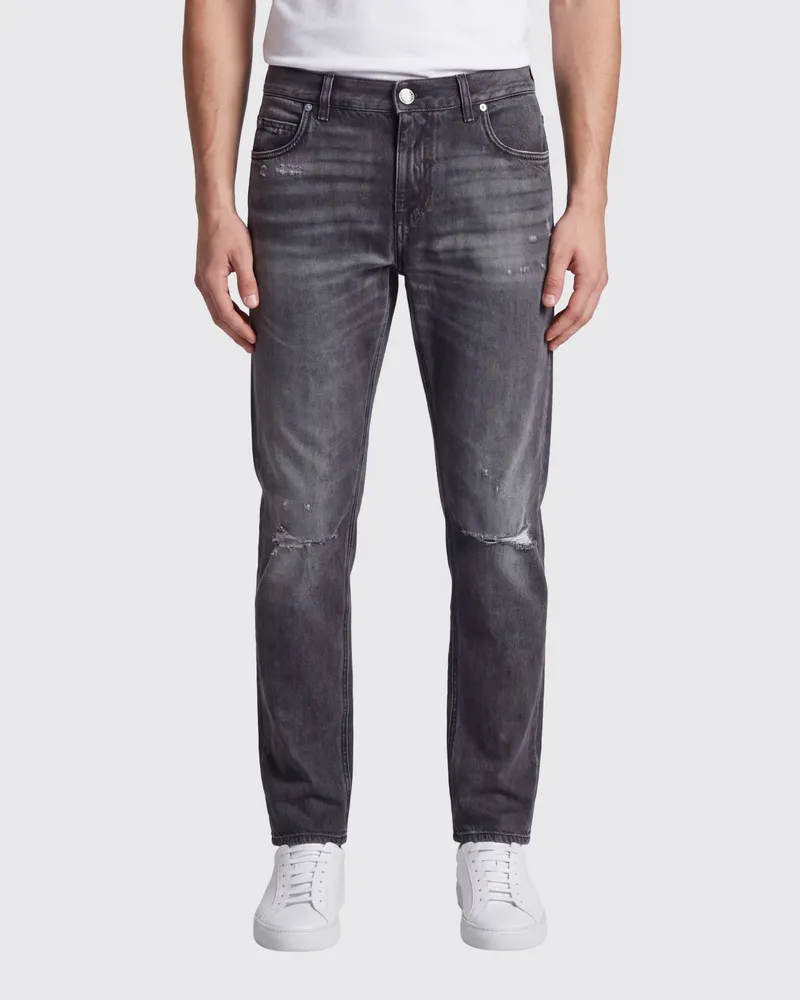 Dolce & Gabbana DOLCE  GABBANA Slim-Fit Straight-Jeans Dolce & Gabbana aus Denim im Distressed-Look Grau