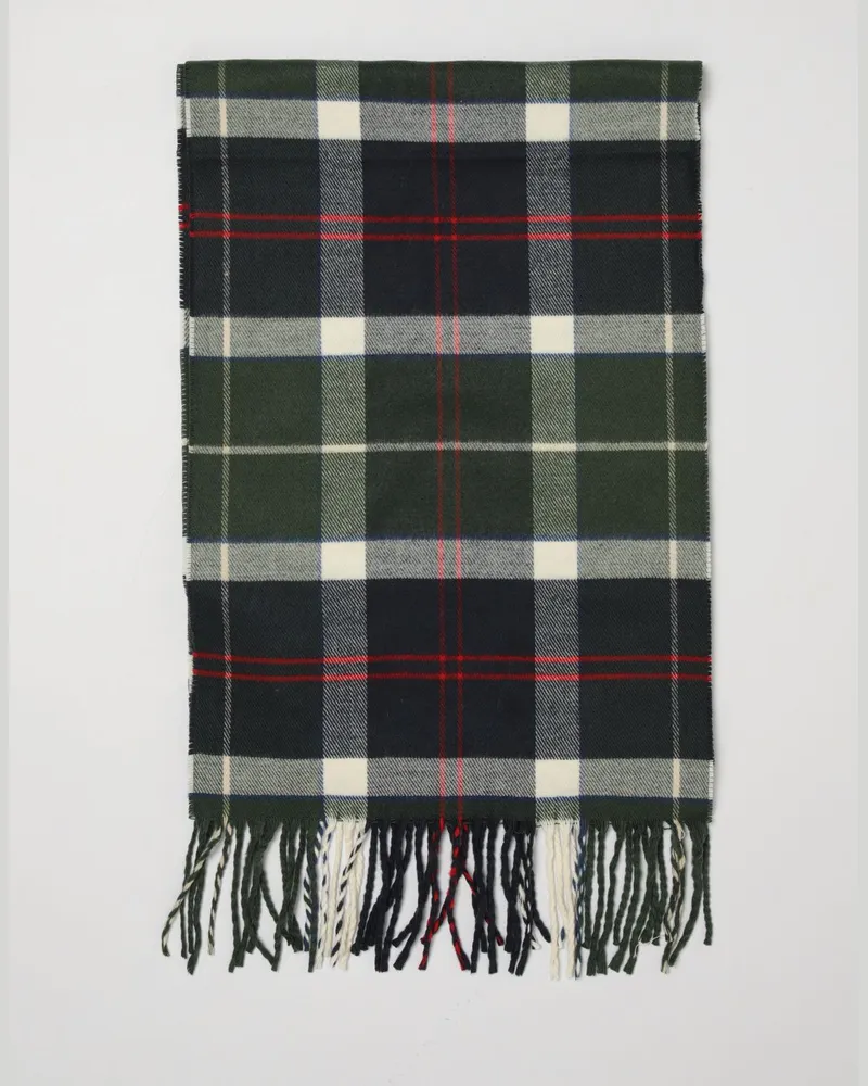 Barbour Acryl-Schal mit Tartanmuster und Fransenrändern Grün