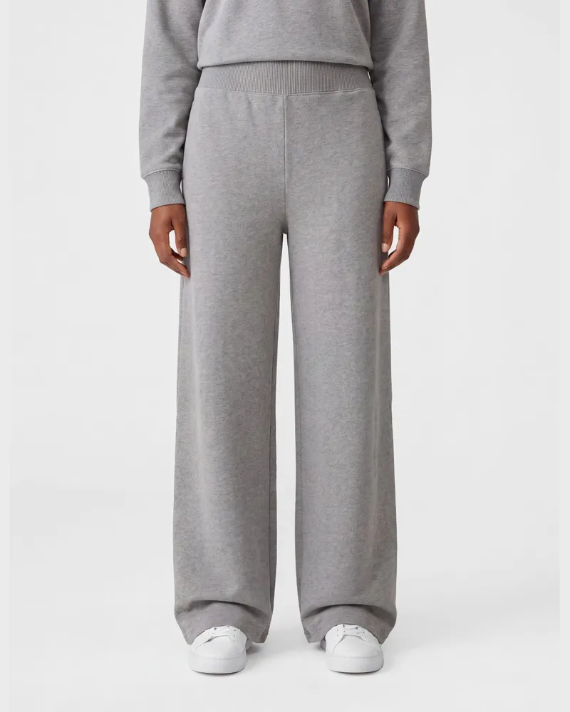 Repetto Jogginghose mit weitem Bein aus Baumwollmischung mit hohem Gummibund Grau