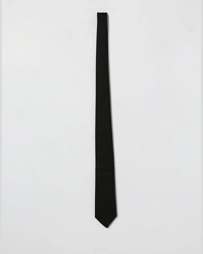 Emporio Armani Seidenkrawatte mit Jacquard-Monogramm Schwarz