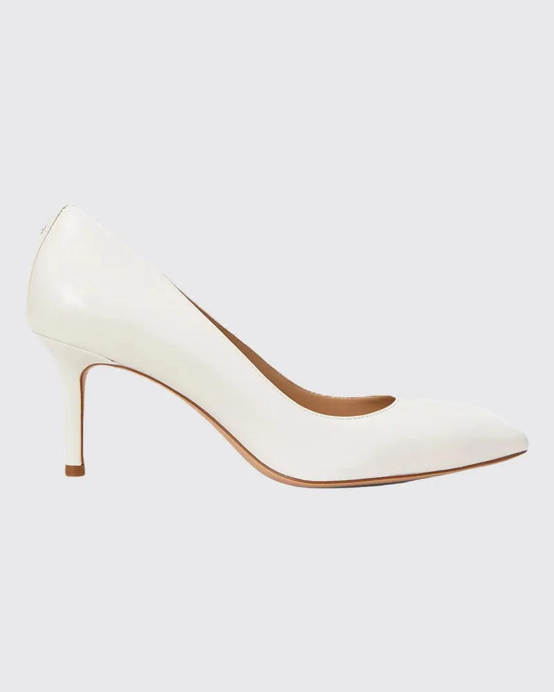 Ralph Lauren Pumps aus Glattleder mit Stilettoabsatz und mandelförmiger Spitze Weiß