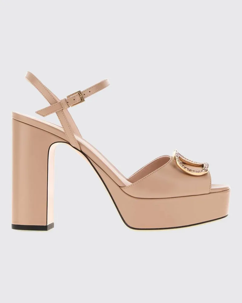 Valentino Garavani VLogo Signature Plateau-Sandalen aus Leder mit hohem Blockabsatz Pink