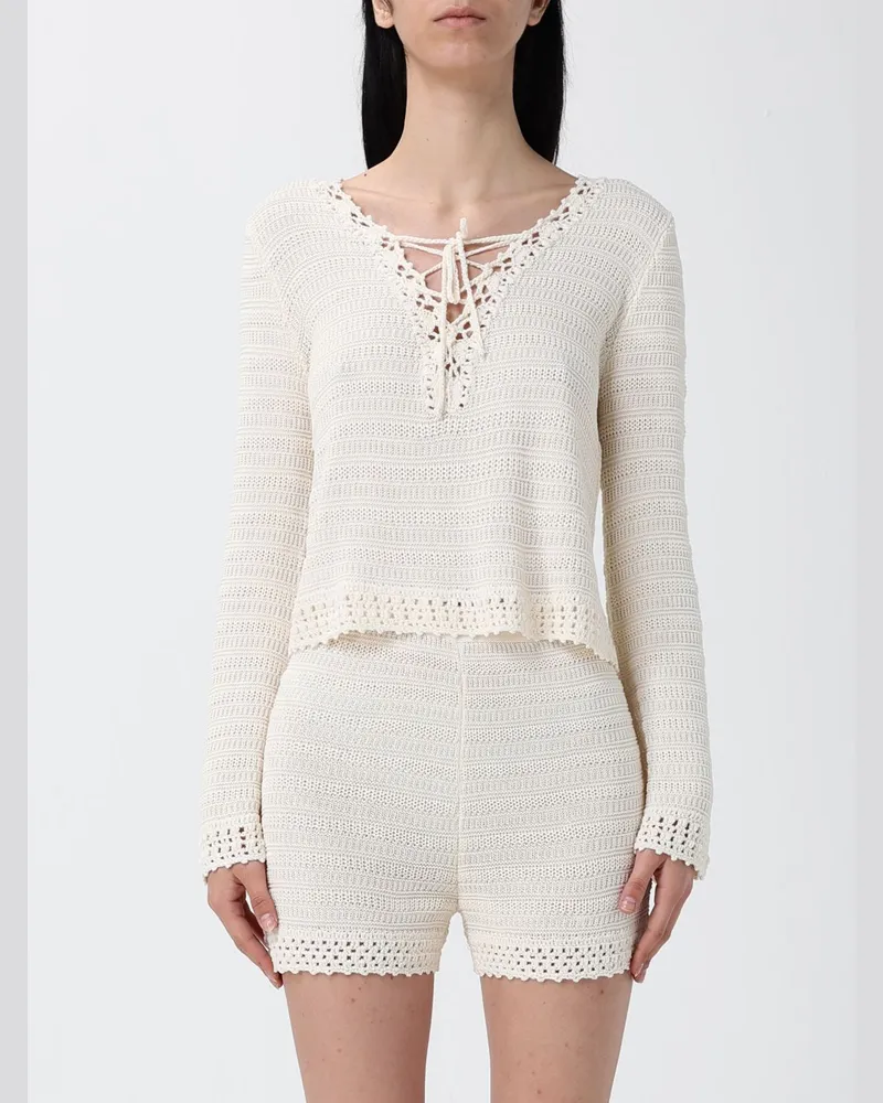 Twin-Set Viskose-Mischstrick Beige