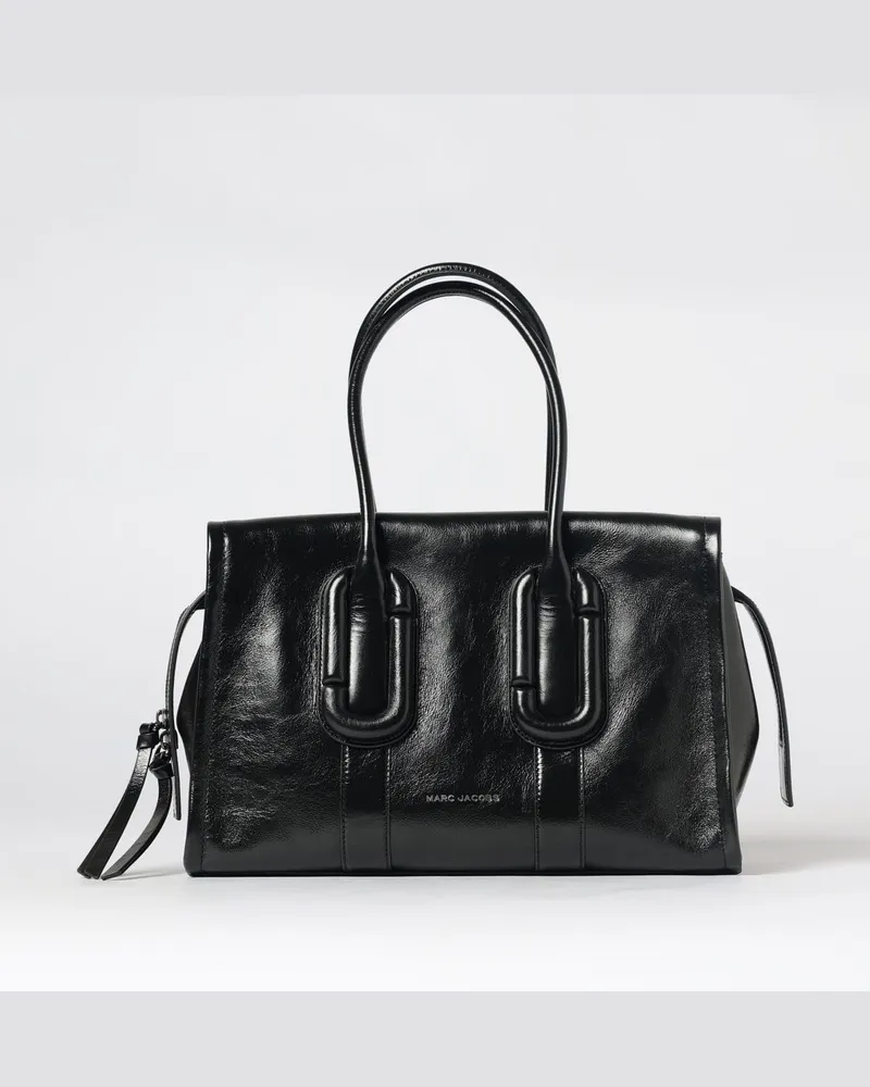 Marc Jacobs Babe City Tote-Bag aus Crackle-Leder mit doppeltem Henkel Schwarz
