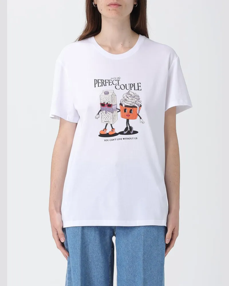 Liu Jo Baumwoll-T-Shirt mit Grafikdruck und Kontrastlogo Weiß