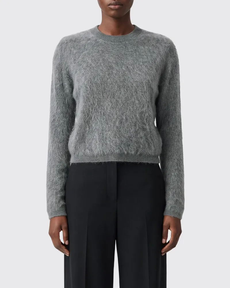 Twin-Set Pullover mit Rundhalsausschnitt aus Woll-Seide-Kaschmir-Mischung Grau