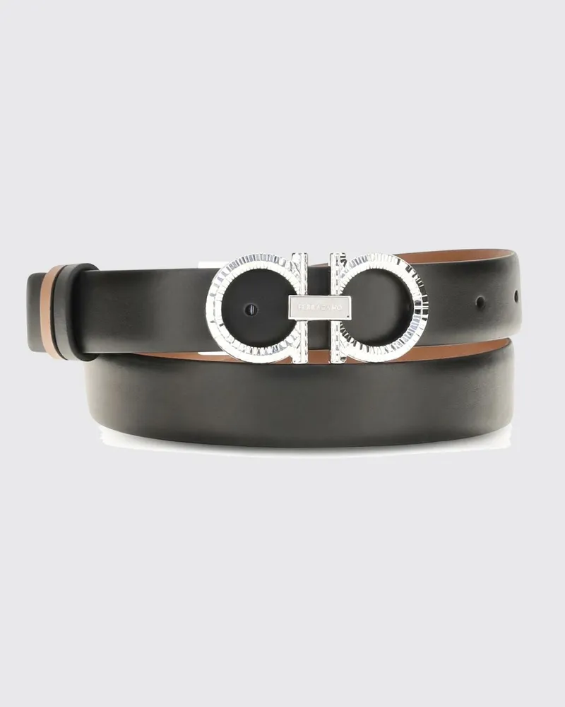 Ferragamo Wende-Gürtel aus Kalbsleder mit Gancini-Metallschnalle Braun