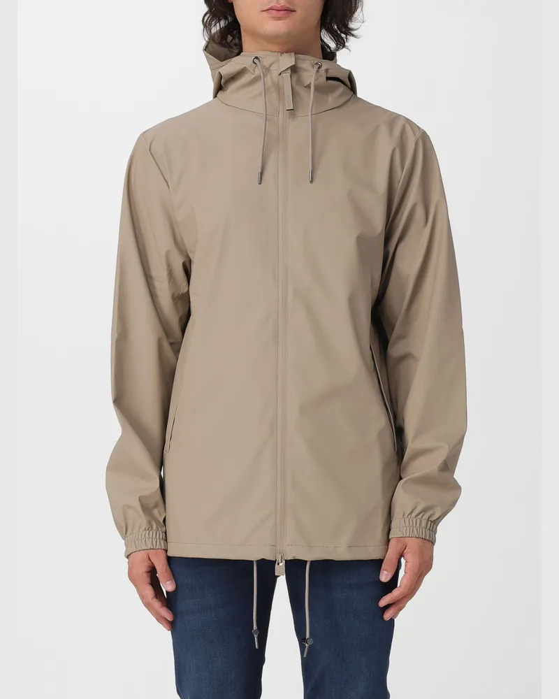RAINS Kapuzen-Windjacke Storm Breaker aus recyceltem Funktionsgewebe Beige