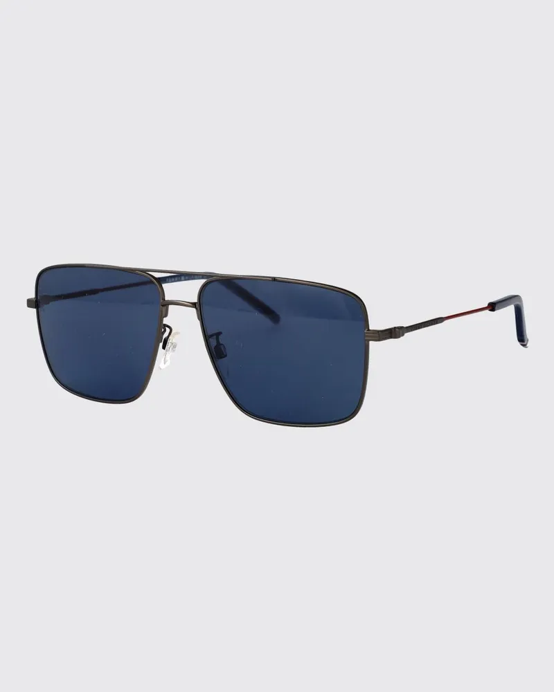 Tommy Hilfiger Aviator-Sonnenbrille aus Metall mit Doppelsteg Grau