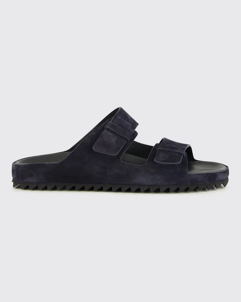 Officine Creative Italia Flache Agora Riemchensandalen aus Veloursleder von Blau