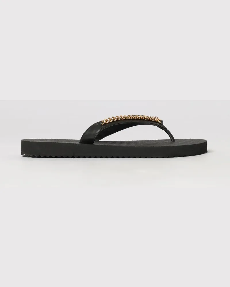 Stella McCartney Falabella Zehentrenner-Sandalen mit Kettendetail aus Gummi Schwarz