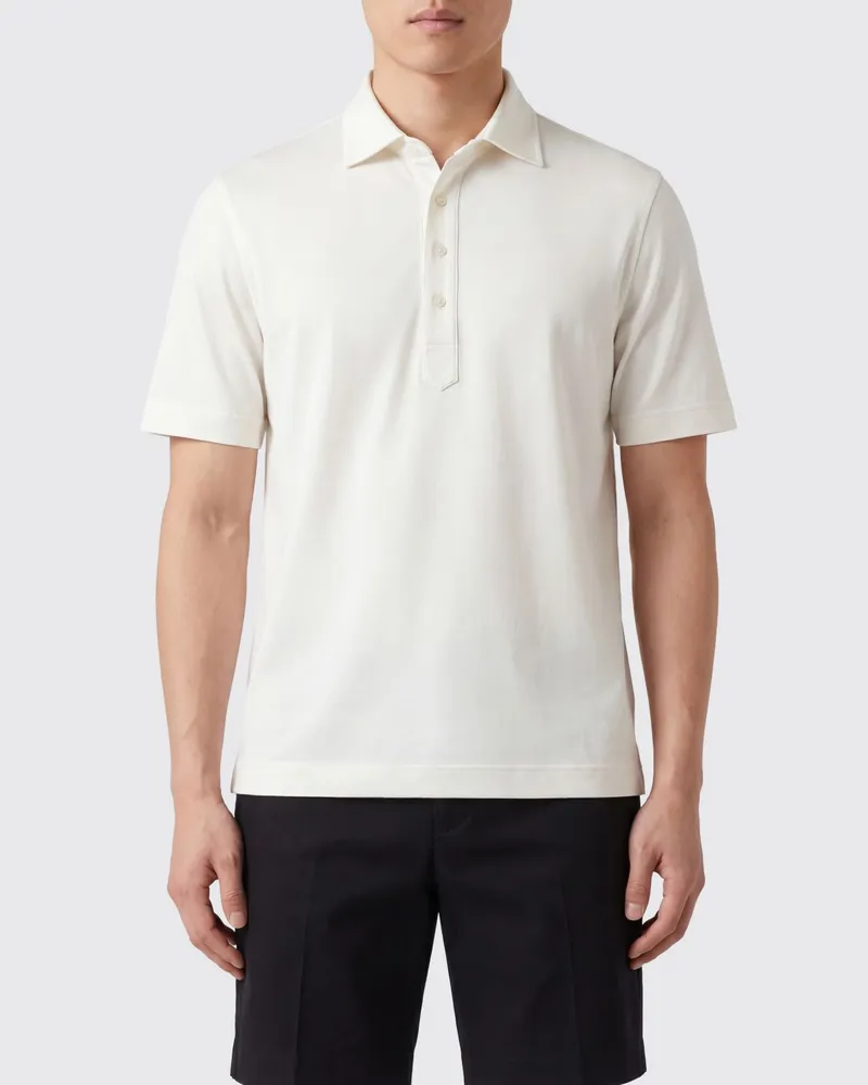 Ermenegildo Zegna Baumwoll-Polohemd Weiß
