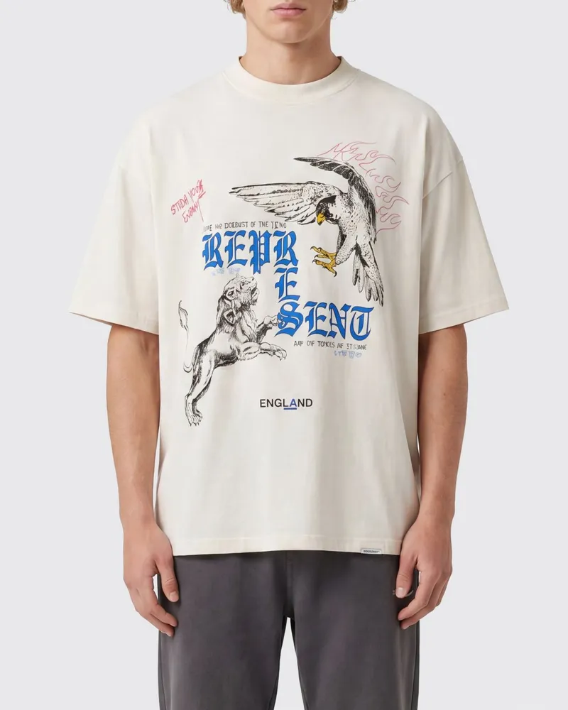 REPRESENT Relaxed-Fit-T-Shirt aus Baumwolle mit Grafikdruck und Logo Weiß