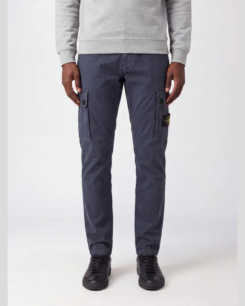 Stone Island Cargohose aus Bio-Stretch-Baumwolle mit Compass-Logo Navy