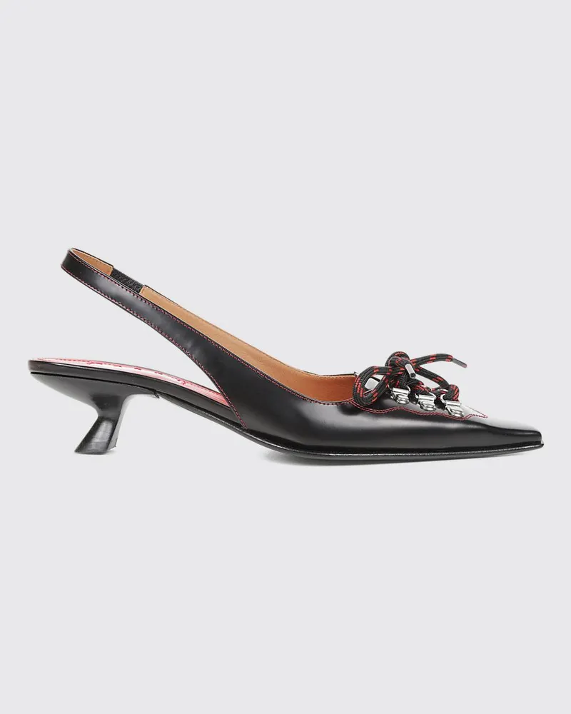Marni Slingback-Pumps aus Glattkalbsleder von mit Spool-Absatz Schwarz