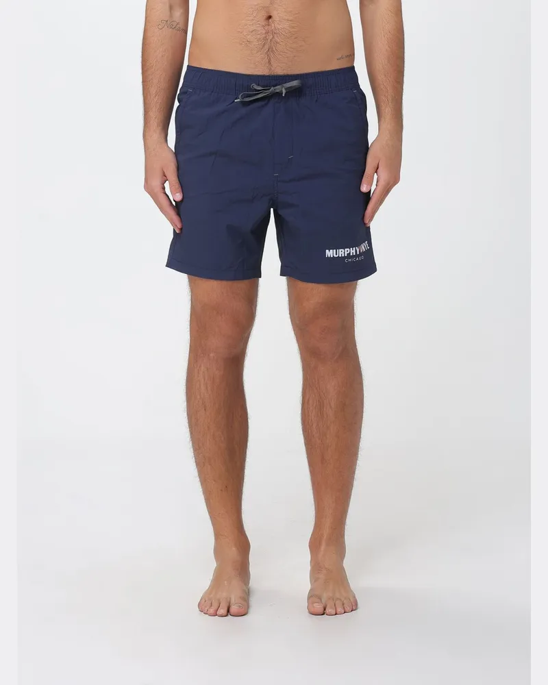 Murphy & Nye Badeshorts aus Polyamid mit elastischem Bund und Kordelzug Blau