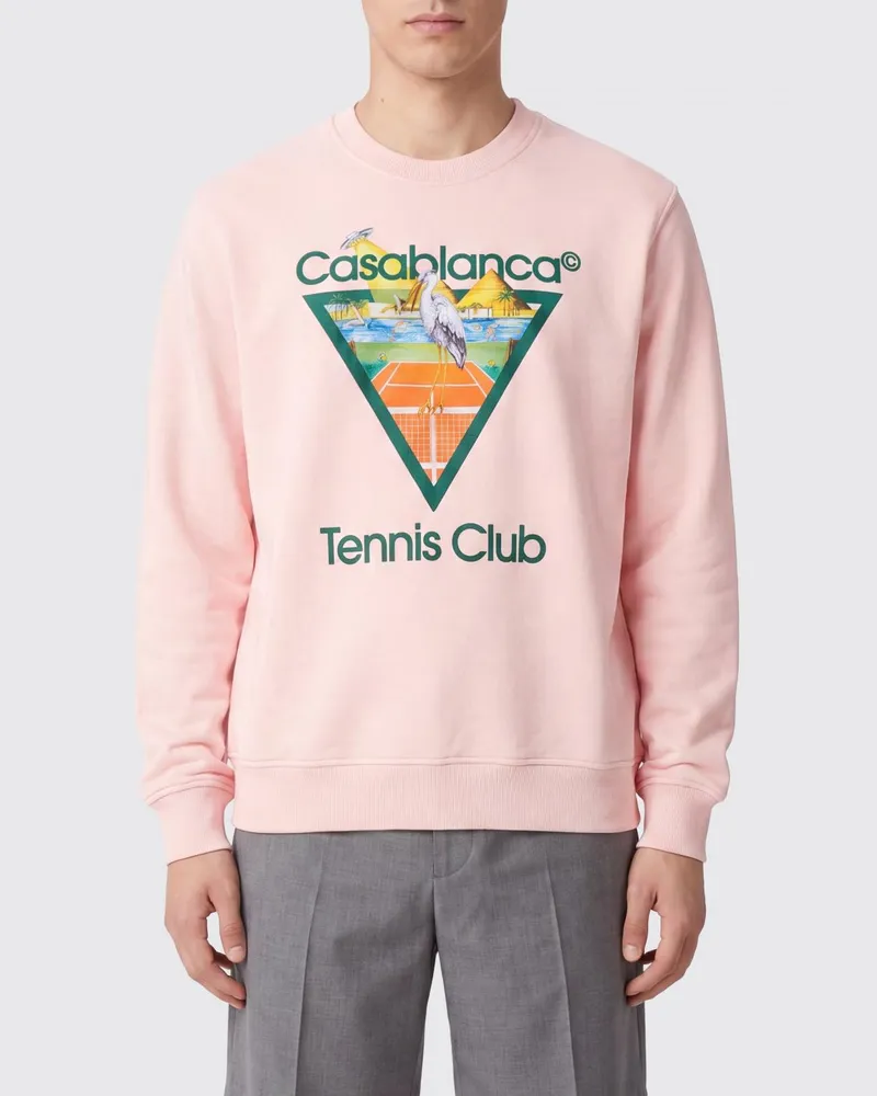 Casablanca Paris Rundhals-Sweatshirt aus Bio-Baumwolle mit kontrastierendem Frontlogo Pink